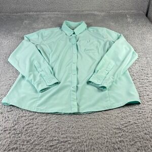 Mossy Oak Elements Coolcore Fishing Shirt Womens XL Seafoam Green Long Sleeve